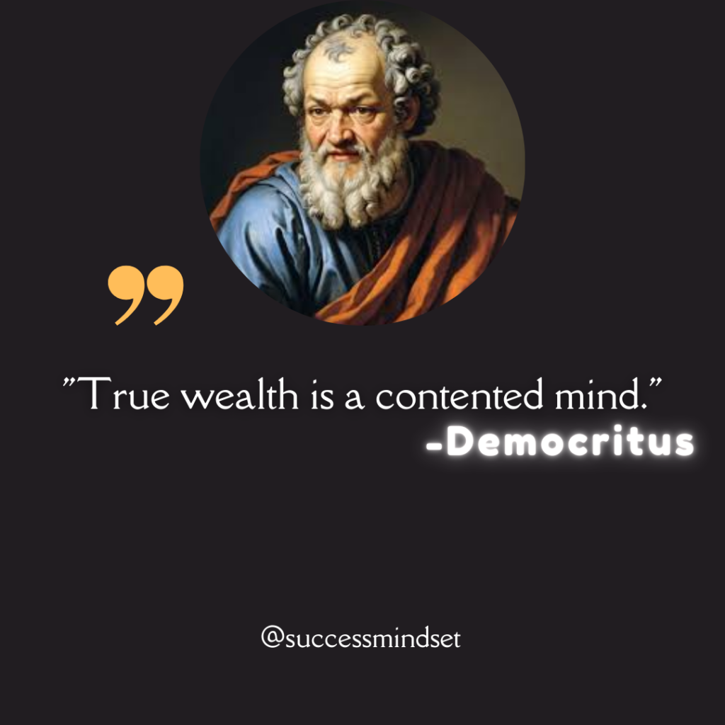 Democritus quote on wealth