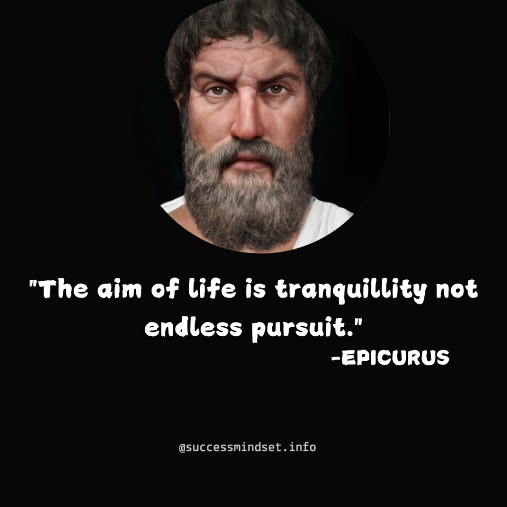 Epicurus quote on aim of life