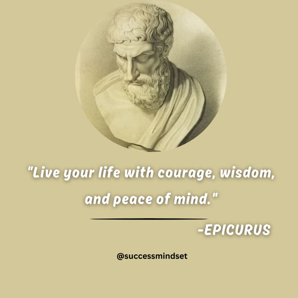 Epicurus quote on living life