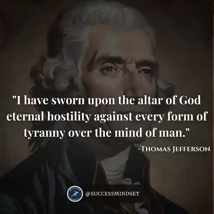 Thomas Jefferson Quote on altar of god.