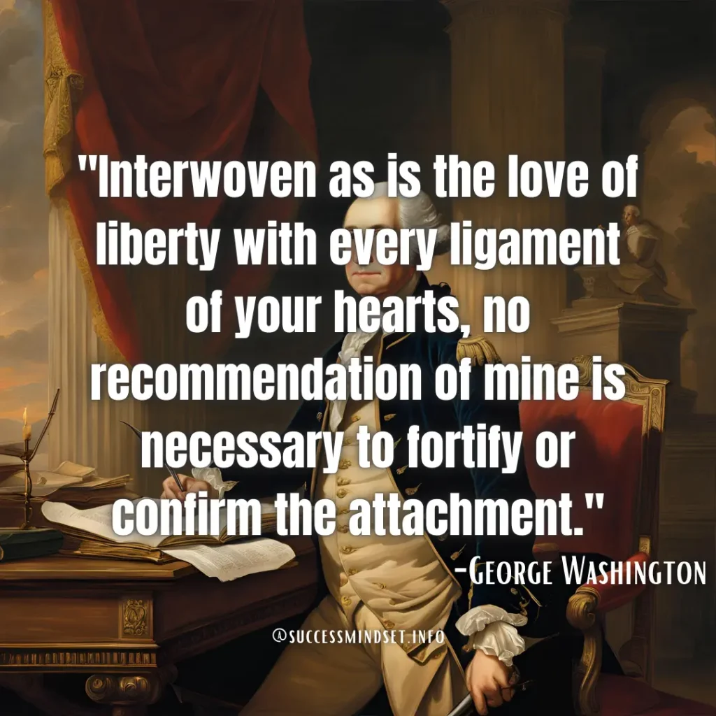 George Washington quote on love of liberty